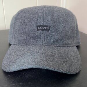 Levi's Gray Wool Style Baseball Cap Adjustable Strapback Hat One Size Dad Casual
